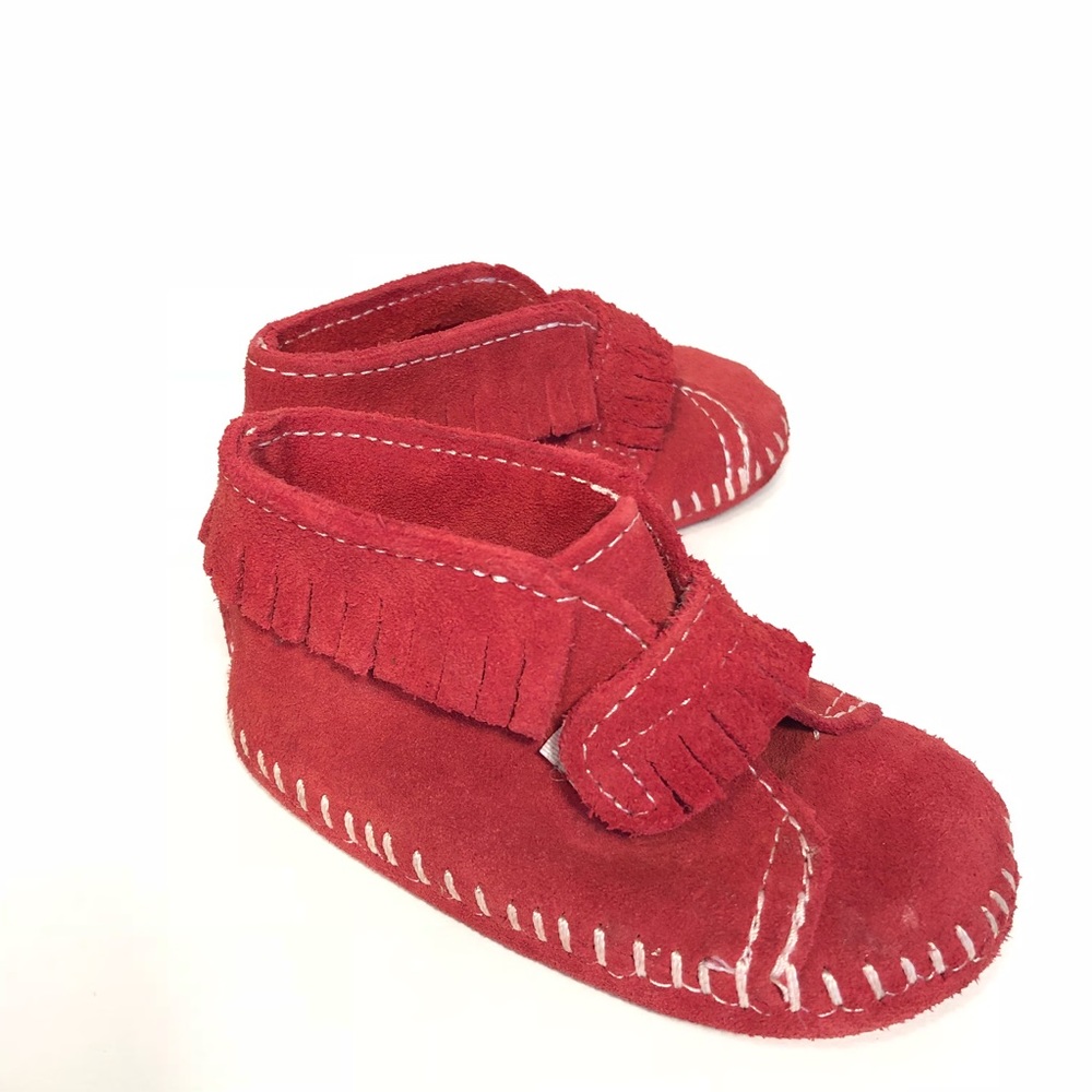 Minnetonka front strap booties moccasins
